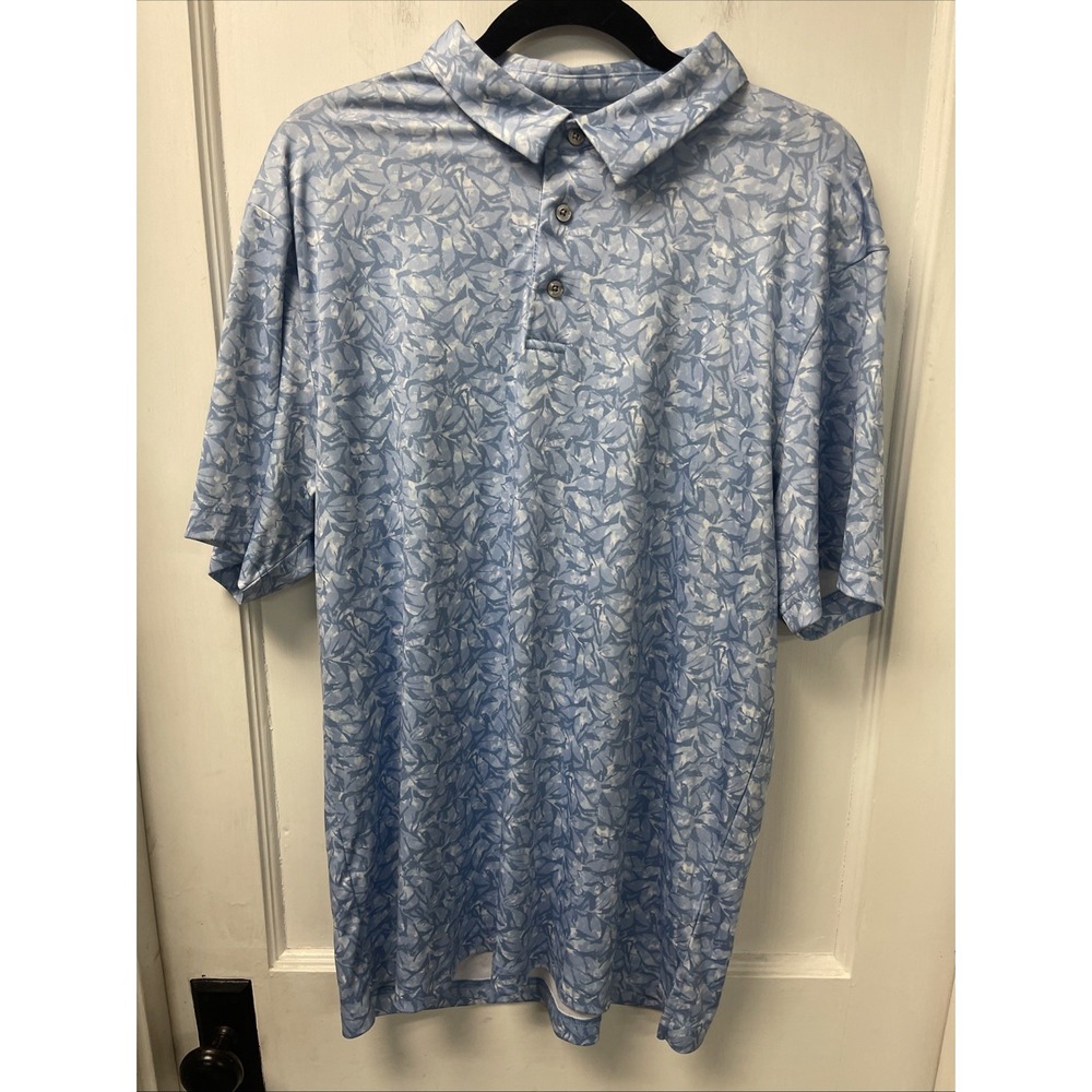 Men's PGA Tour Short Sleeve Golf Polo Shirt Size XL Light Blue